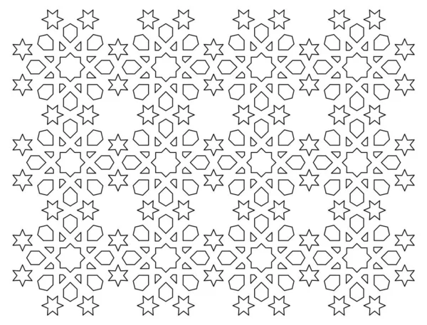 Rysunek Cad Islamskiego Geometrycznego Wzoru Wzory Islamskie Wykorzystują Elementy Geometrii — Zdjęcie stockowe