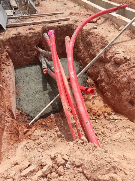 Selangor Malaysia August 2021 Heavy Duty Underground Pipes Lay Ground — Stock Fotó