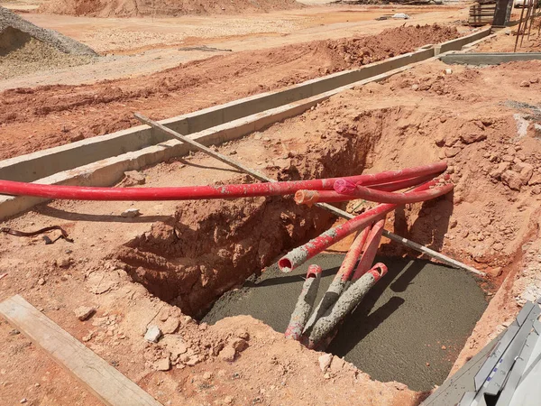 Selangor Malaysia August 2021 Heavy Duty Underground Pipes Lay Ground — Stock Fotó