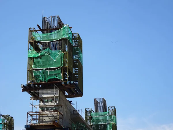 Melaka Malaysia July 2022 Installation Temporary Scaffolding Construction Tall Concrete — Stockfoto