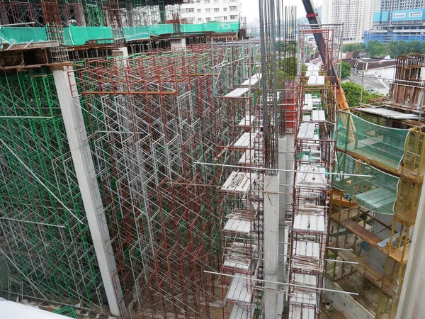 Selangor Malaysia July 2021 Scaffolding Installed Temporary Support Concrete Formwork —  Fotos de Stock