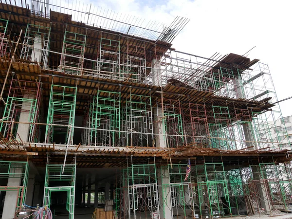 Selangor Malaysia July 2021 Scaffolding Installed Temporary Support Concrete Formwork — Foto de Stock