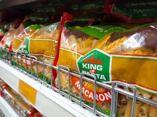 Selangor Malaysia August 2022 Pasta Macaroni Commercial Packs Displayed Sale — Foto Stock