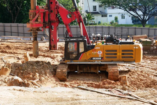 Selangor Malaysia June 2022 Bore Pile Rig Machine Construction Site — Foto de Stock