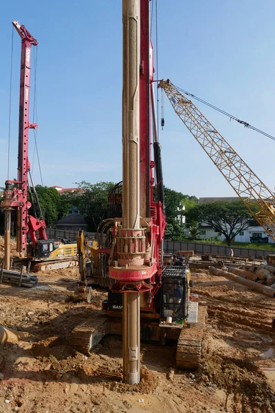 Selangor Malaysia June 2022 Bore Pile Rig Machine Construction Site — Stok fotoğraf