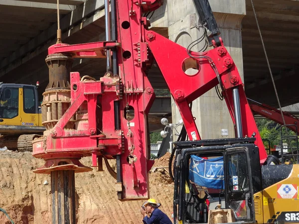 Selangor Malaysia June 2022 Bore Pile Rig Machine Construction Site — Foto de Stock