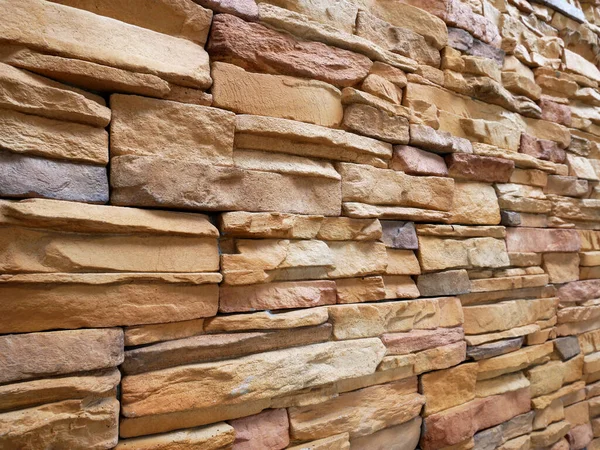 Artificial Stone Cladding Designed Resemble Real Stone Arranged Vertically Attached — Stockfoto