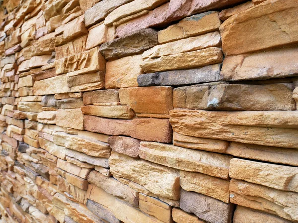 Artificial Stone Cladding Designed Resemble Real Stone Arranged Vertically Attached — Stockfoto