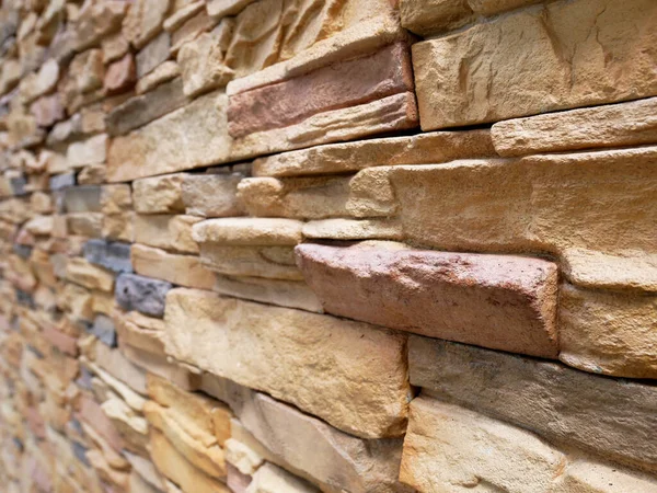 Artificial Stone Cladding Designed Resemble Real Stone Arranged Vertically Attached — Stockfoto