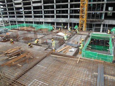 Malacca, Malaysia-13 Haziran 2016: şantiye gündüz sırasında Malacca, Malaysia, sürüyor. Günlük aktivite devam ediyor. 