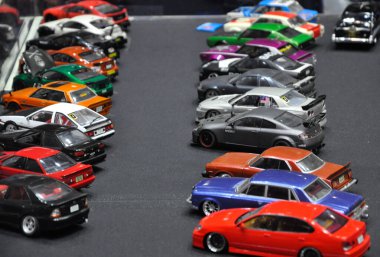 SELANGOR, MALAYSIA -MAY 29, 2016: Model of vintage toy cars prepared and displayed to the public