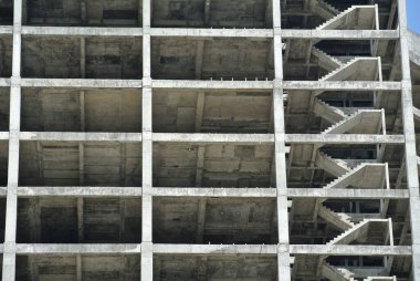 MALACCA, MALAYSIA -JUNE 01, 2016: High-rise building structures that have been abandoned.