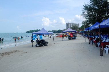 PORT DICKSON, MALAYSIA -MAY 08, 2016: Port Dickson beach is one of the famous tourist spot in Malaysia. 