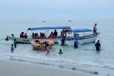 PORT DICKSON, MALAYSIA -MAY 08, 2016: Port Dickson beach is one of the famous tourist spot in Malaysia. 