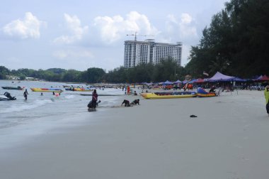 PORT DICKSON, MALAYSIA -MAY 08, 2016: Port Dickson beach is one of the famous tourist spot in Malaysia. 