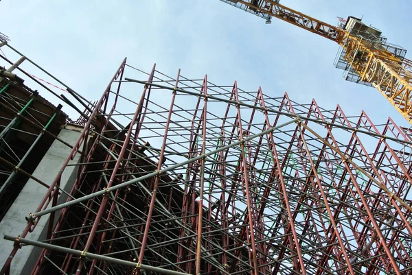 Johor Malaysia Juni 2022 Metall Byggnadsställningar Används Som Tillfällig Struktur — Stockfoto