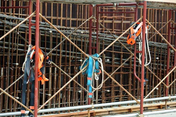 Johor Malaysia June 2022 金属脚手架被用作支持建筑工地工程的临时结构 也可用作建筑物外高度工作的结构 — 图库照片