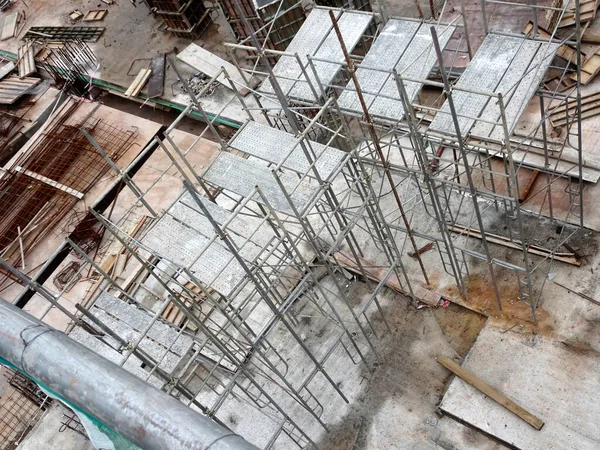 Johor Malaysia June 2022 Metal Scaffolding Used Temporary Structure Supports — Stock Photo, Image