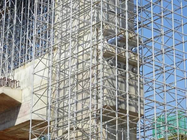 Johor Malaysia June 2022 Metal Scaffolding Used Temporary Structure Supports — Stock Photo, Image