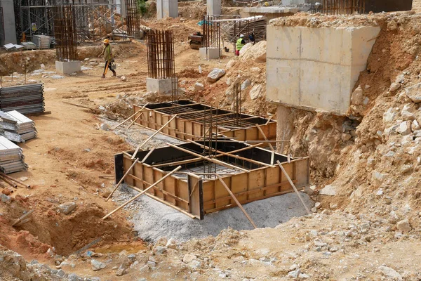 Johor Malaysia Mart 2022 Çelik Takviye Çubuğu Inşaat Kapağı Yapımında — Stok fotoğraf
