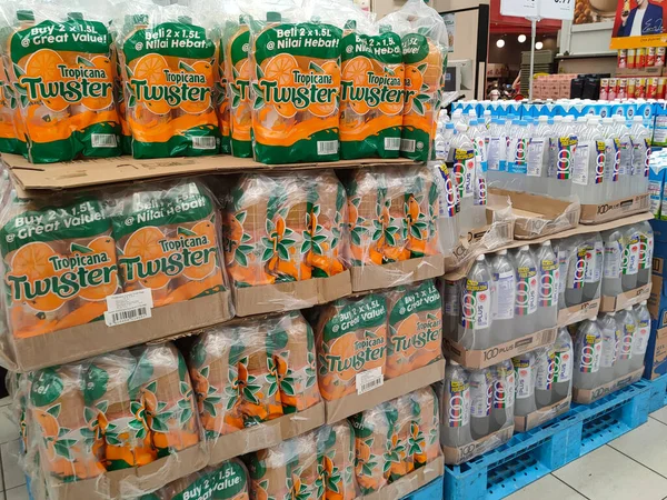 Johor Malasia Marzo 2022 Exhiben Refrescos Bebidas Carbonatadas Venta Supermercado — Foto de Stock