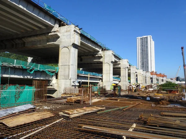 Johor Malaysia Června 2022 Staveniště Plném Proudu Stavební Práce Probíhají — Stock fotografie