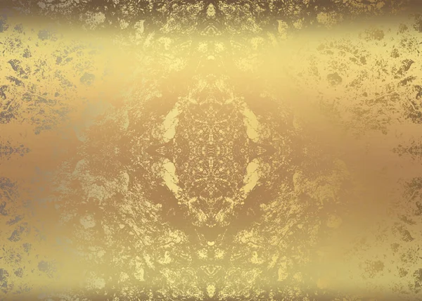 Golden Astratto Sfondo Carta Decorativa Texture Opere Arte Illustrazione — Foto Stock