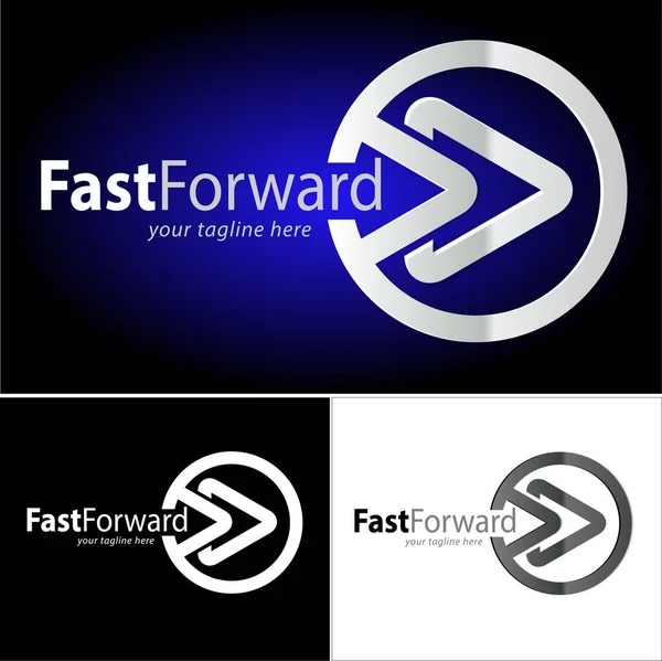 Simbolo Logo Vettoriale Astratto Fast Forward — Vettoriale Stock