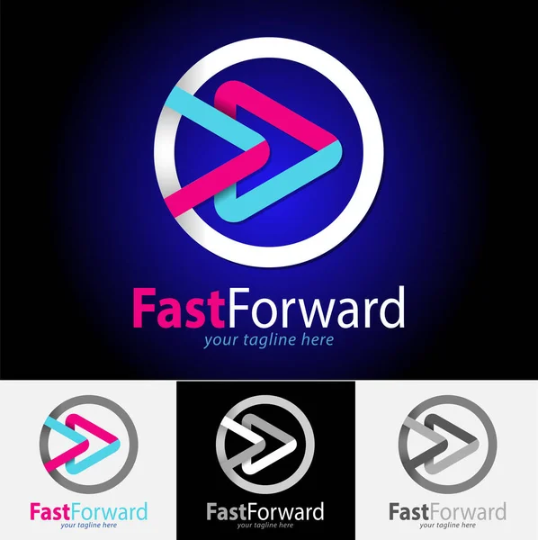 Simbolo Astratto Vettoriale Fast Forward Logo Business — Vettoriale Stock