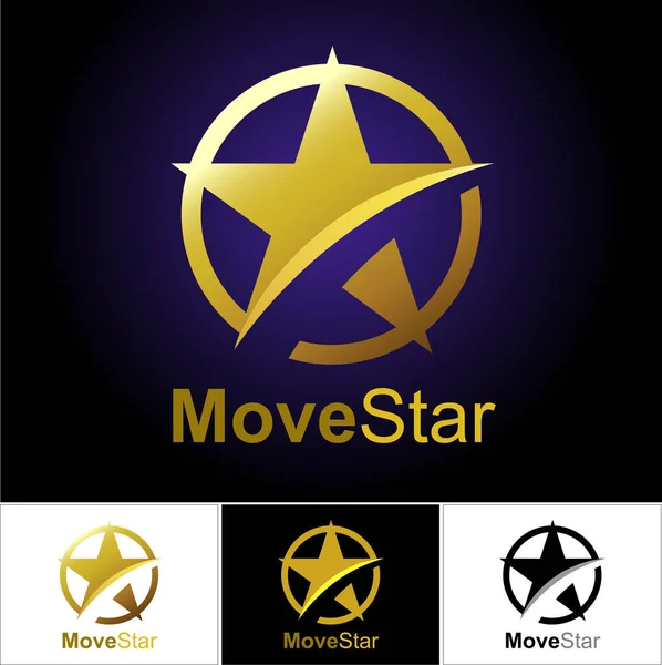 Vector Abstract Modified Move Star Circle Symbol — Stock Vector