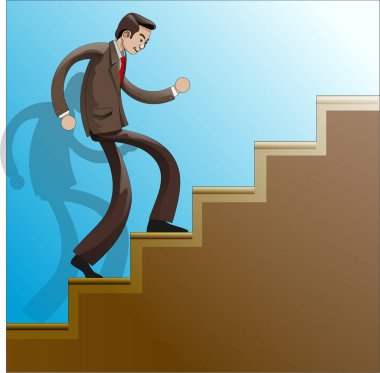 Başarı Yolu, vektör illüstrasyonu.