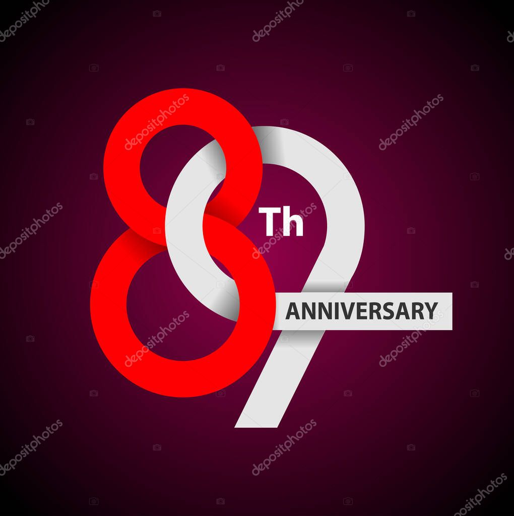 Vector abstract, modification 89 number for anniversary symbol.