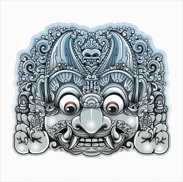 在爪哇神话中 矢量化的巴达拉卡拉是毁灭之神的象征 — 图库矢量图片