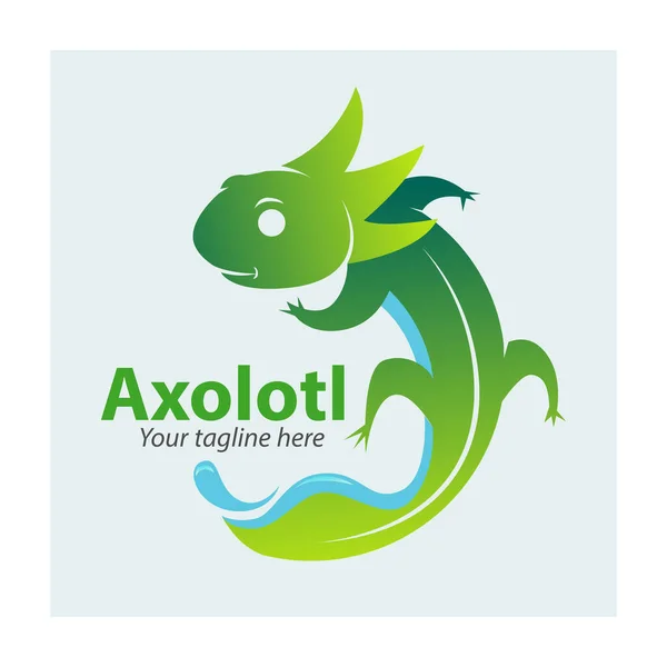 Vector Abstract Axolotl Mexican Salamander Symbol Logo Environment — Stockvector
