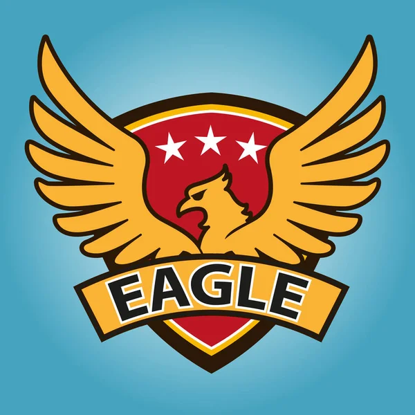 Vector Illustration Yellow Eagle Emblem — Stock Vector