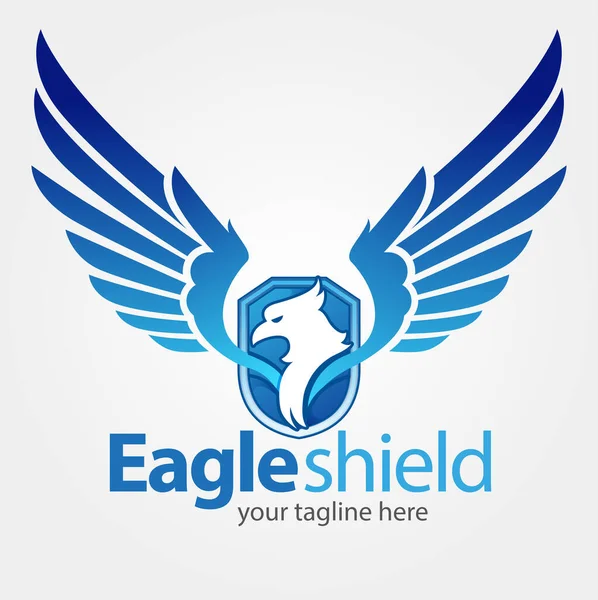 Vector Illustration Eagle Wings Shield Symbol — Stock Vector