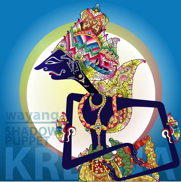 Векторная Иллюстрация Модификация Персонажа Теневых Кукол Wayang Kresna — стоковый вектор