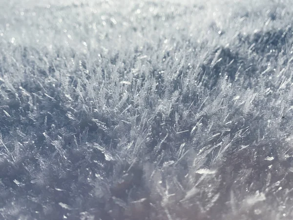 Crystal snow background. Macro ice sparkle backdrop. Winter icy snowy surface. — Stock Photo, Image