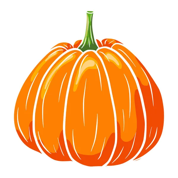 Calabaza Jugosa Icono Comida Otoño Esbozo Calabaza Madura Elemento Para — Archivo Imágenes Vectoriales