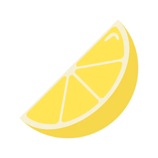 Lemon Slice Matang Gaya Datar Potongan Ikon Buah Lemon Untuk - Stok Vektor