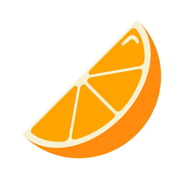 Dojrzały Plasterek Pomarańczy Styl Płaski Kawałek Pomarańczowej Ikony Owoców Logo — Wektor stockowy