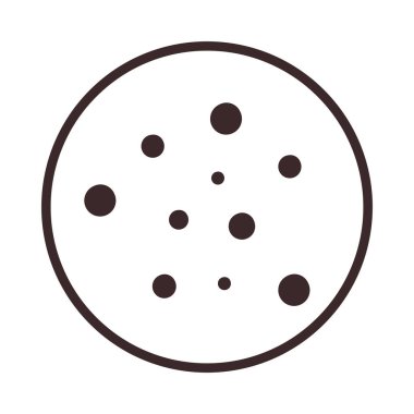 Çikolata kırıntısı ikonlu kurabiye. Logo, etiket, etiket, etiket, tarif, menü, paket, fırın tasarımı ve dekorasyonu için geleneksel çikolatalı kurabiye