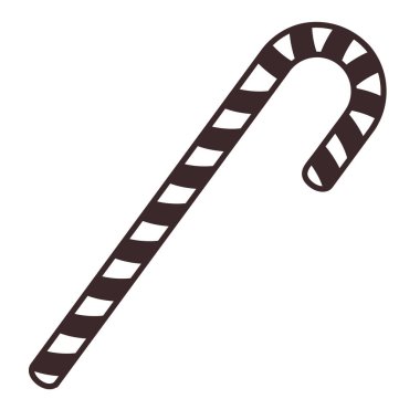 Xmas Şeker Çubuğu Simgesi. Logo, etiket, etiket, etiket, tarif, menü, karşılama ve davetiye kartları tasarımı ve dekorasyonu için geleneksel kış tatlısı