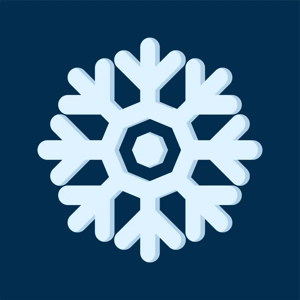 Snowflake Vector Illustration Christmas Winter Traditional Symbol Logo Print Sticker — Stock Vector