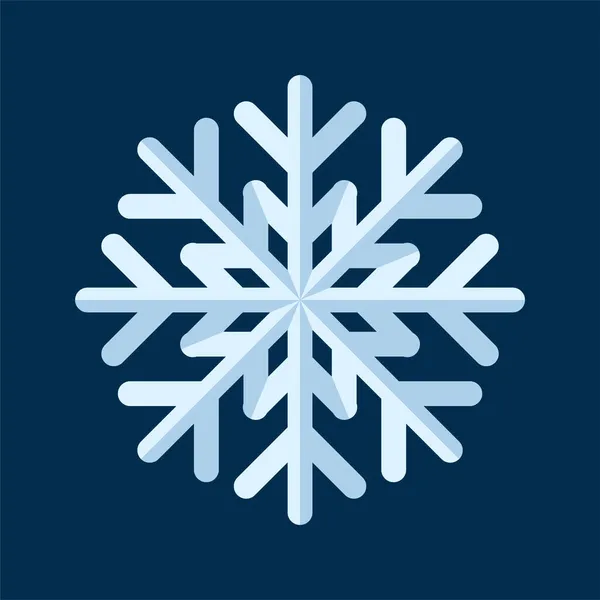 Snowflake Icon Christmas Winter Traditional Symbol Logo Print Sticker Emblem — Stock Vector