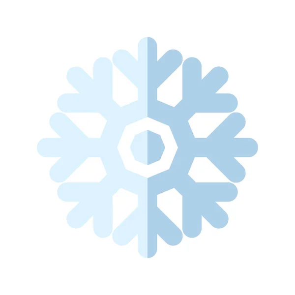 スノーフレークアイコン フラットスタイル ステッカー エンブレム ラベル バッジ 挨拶や招待状カードのデザインと装飾のためのクリスマスと冬の伝統的なシンボル — ストックベクタ