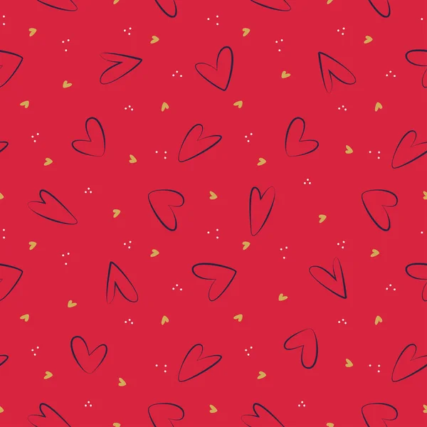 Abstrakte Herzen nahtlose Muster. Wiederholende Textur für Hintergrund, Geschenkpapier, Stoff, Hochzeits- und Valentinstag-Gruß- und Einladungskarten Design und Dekoration — Stockvektor
