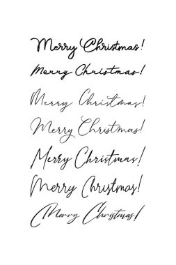 El yazısıyla selamlama yazması. Mutlu Noeller. Vektör Harfi