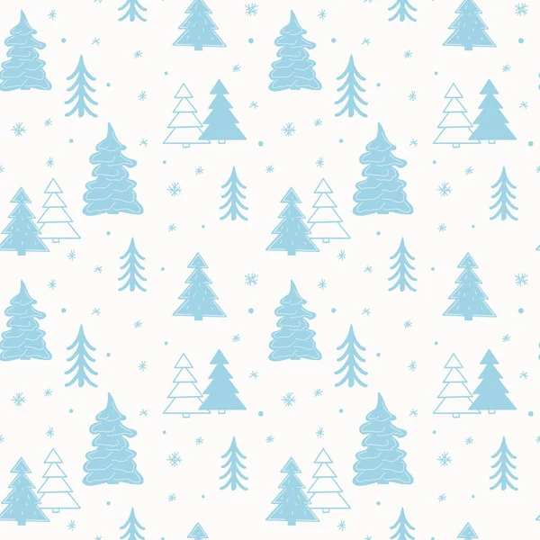 Nahtlose Silvestervorlage mit stilisierten Weihnachtsbäumen im Wald. Vektorurlaub Hintergrund für Verpackungen, Papier und Textilien — Stockvektor