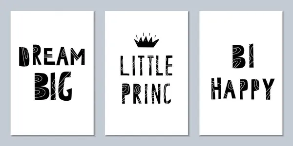 Set Posters Hand Drawn Inscriptions Positive Quotes Doodle Elements Royalty Free Stock Vectors